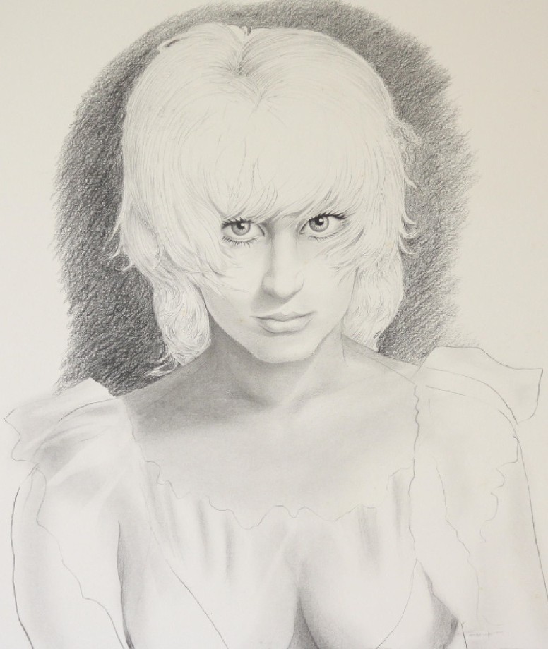 Cas'Saundra Charcoal Pencil Drawing Portrait by Art Terry